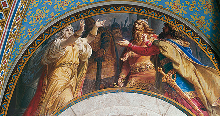 Image: "Gudrun accueille ses frères", peinture murale