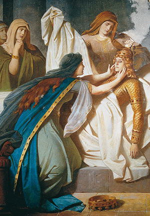 Image: "Plainte de Gudrun devant le corps de Sigurd", peinture murale