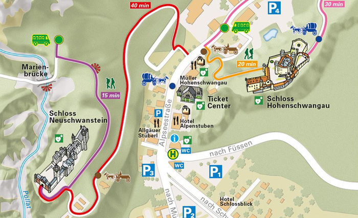 Link alla mappa locale di Hohenschwangau